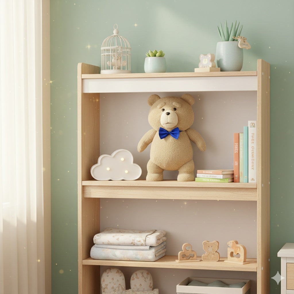 ours peluche avec neuf papillon bleu bien pour decorer