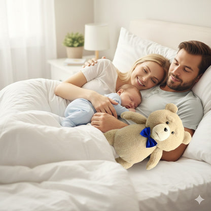 ours peluche avec neuf papillon bleu douceur paisible