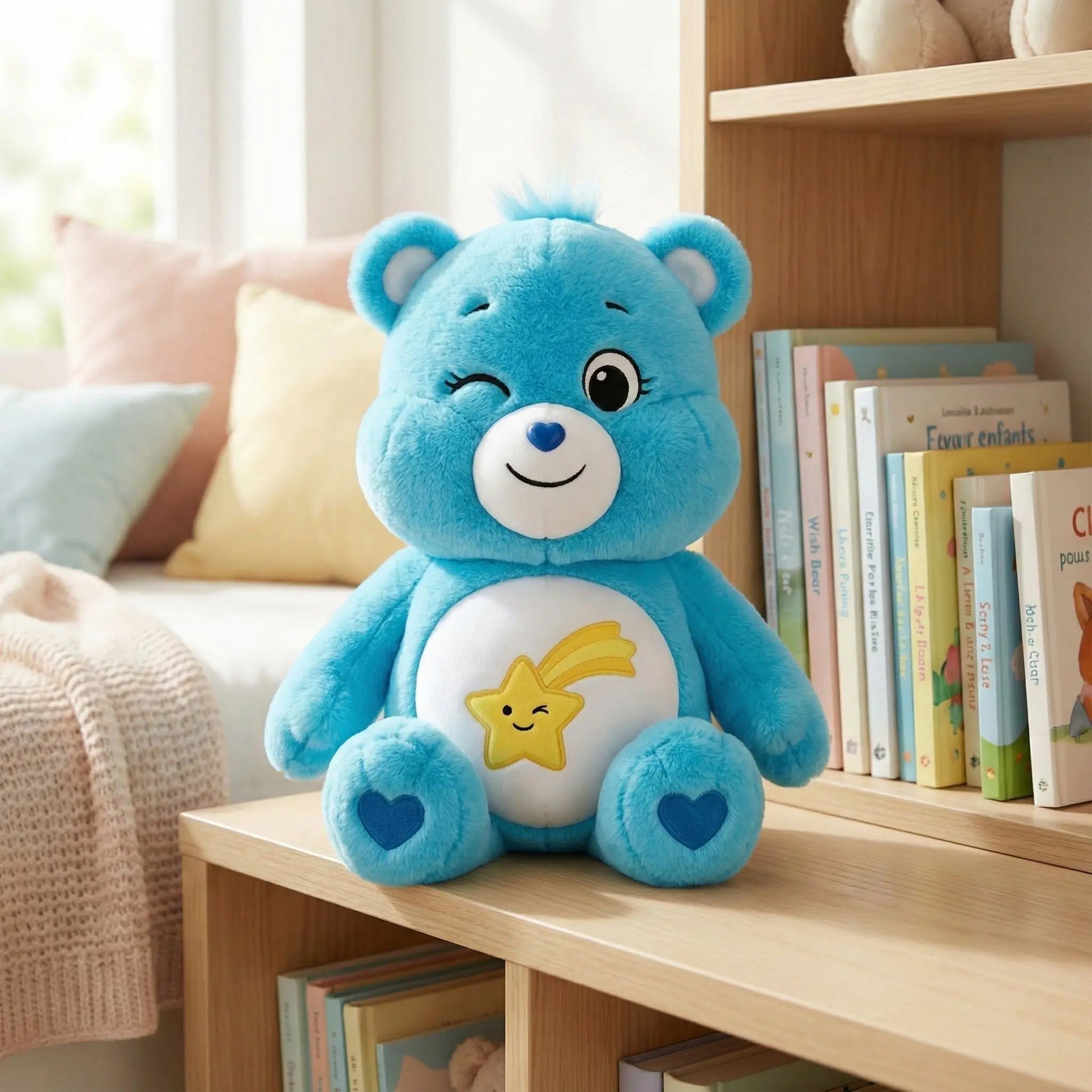 ours peluche bleu ami rassurant