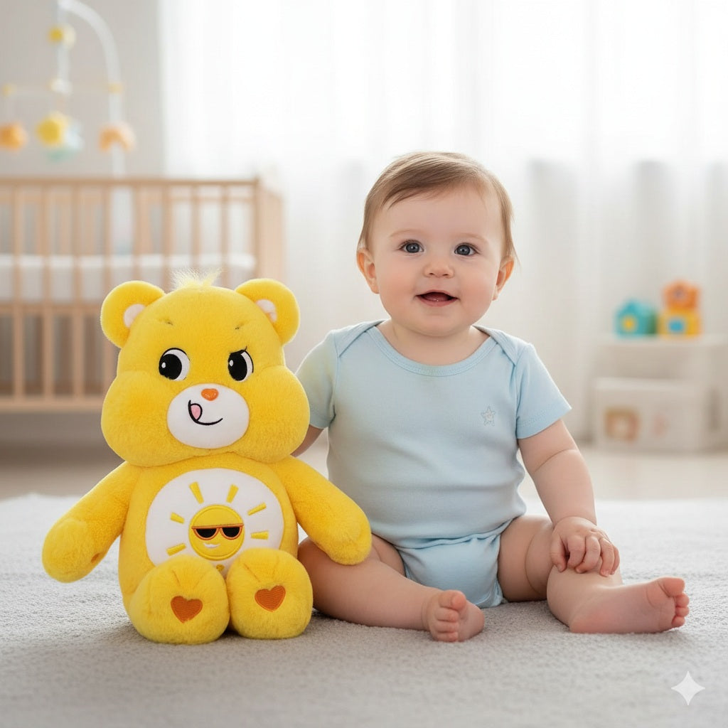 ours peluche jaune refuge moelleux