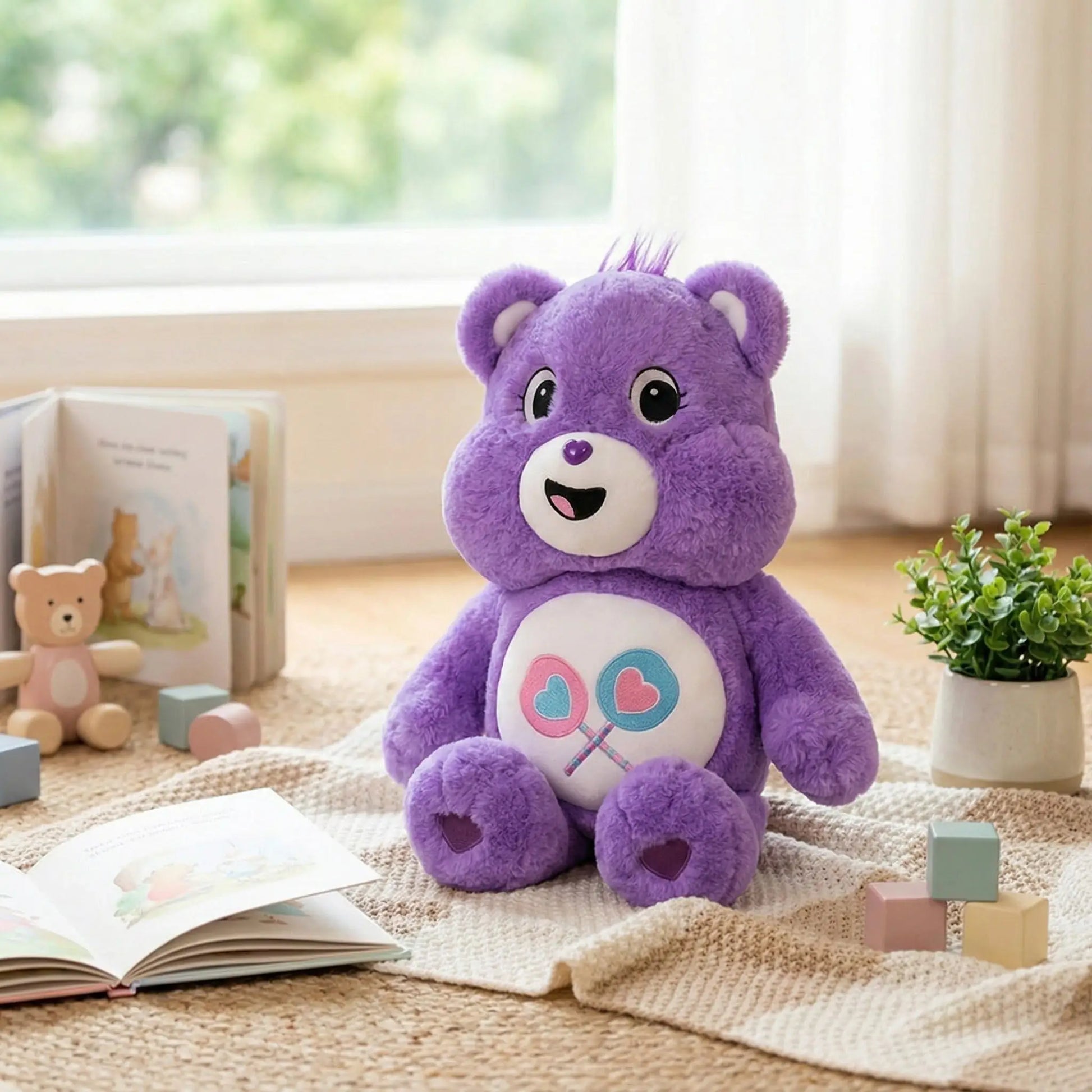 ours peluche violet ami douillet