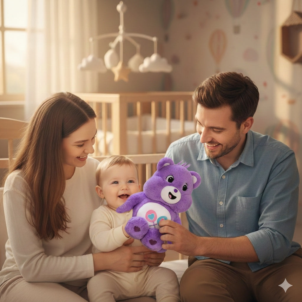 ours peluche violet compagnon durable