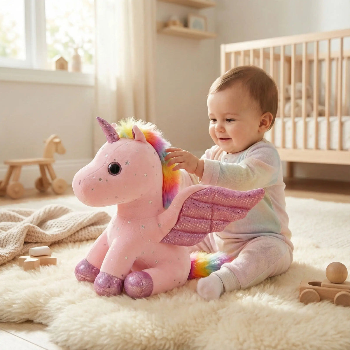 peluche en licorne rose ami silencieux