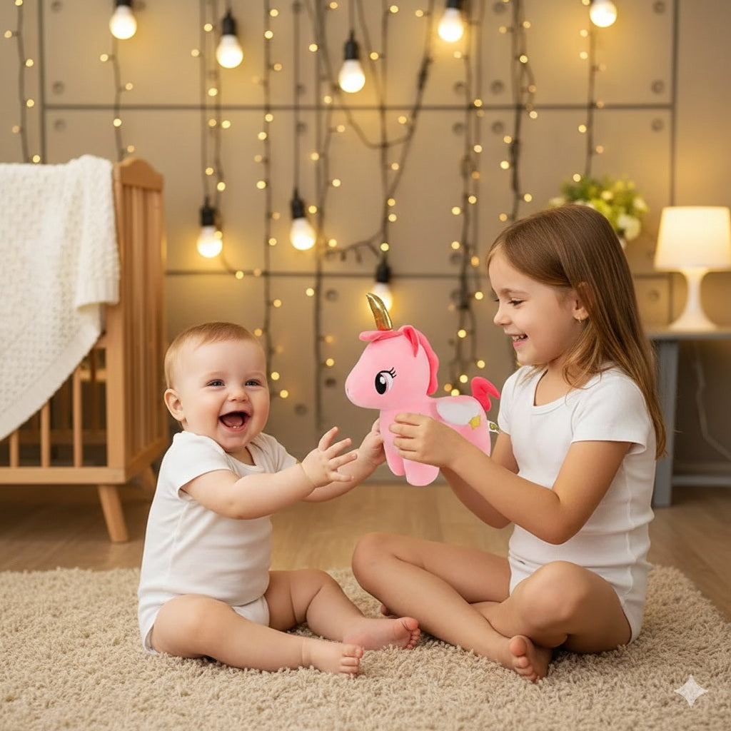 peluche en licorne rose calin parfait