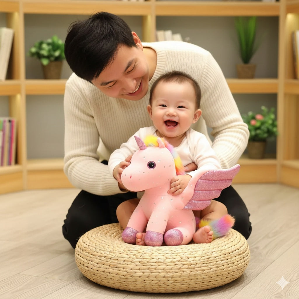 peluche en licorne rose confort douillet