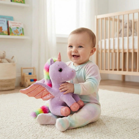 peluche en licorne violet nid reconfortant