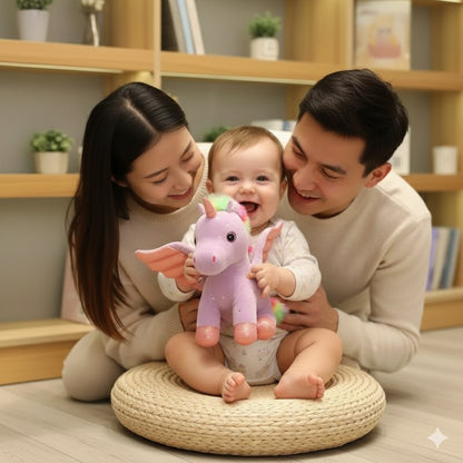 peluche en licorne violet soutien affectif