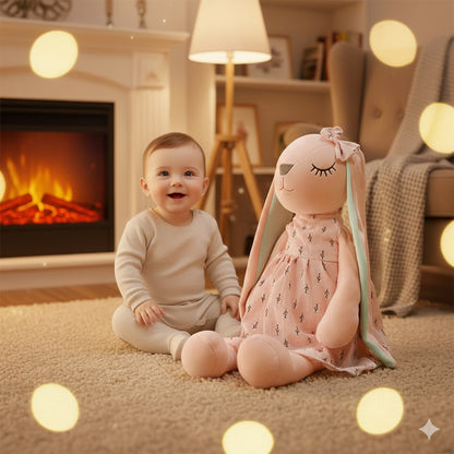 peluche lapin rose cocon chaleureux doux