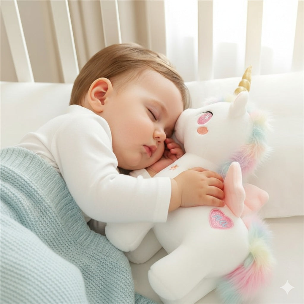 peluche licorne rose sommeil rassurant