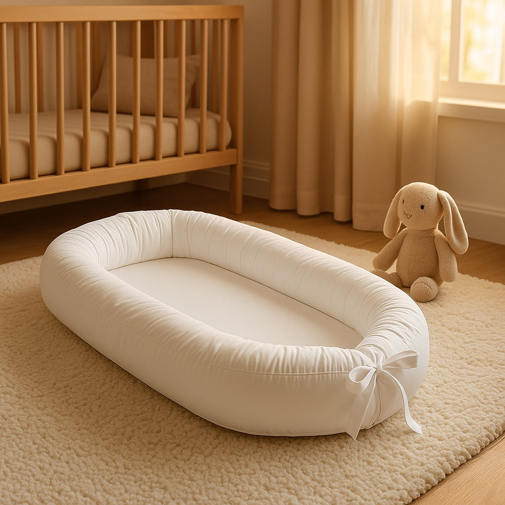 reducteur de lit bebe blanc cocon serein doux