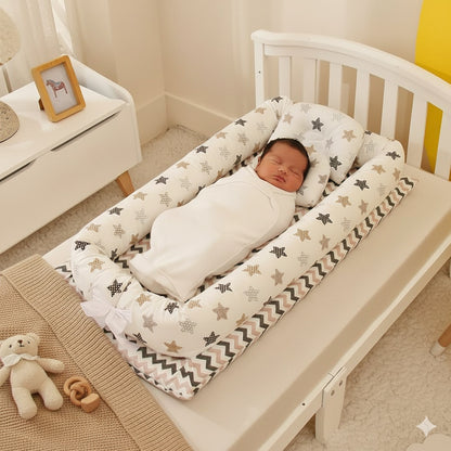 reducteur de lit bebe blanc etoile cocon securisant adorable