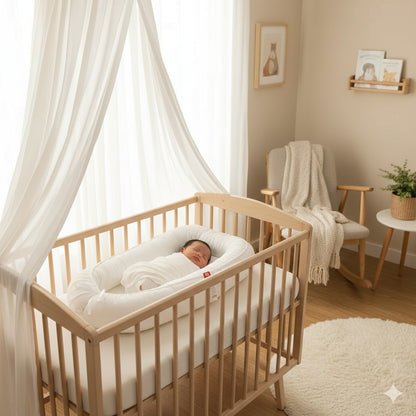 reducteur de lit bebe blanc sommeil paisible