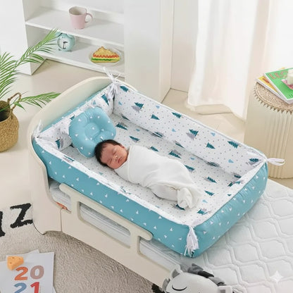 reducteur de lit bebe bleu sapin confortable