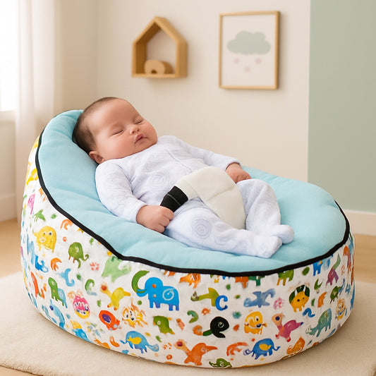 reducteur de lit bebe dessin anime bleu clair paisible