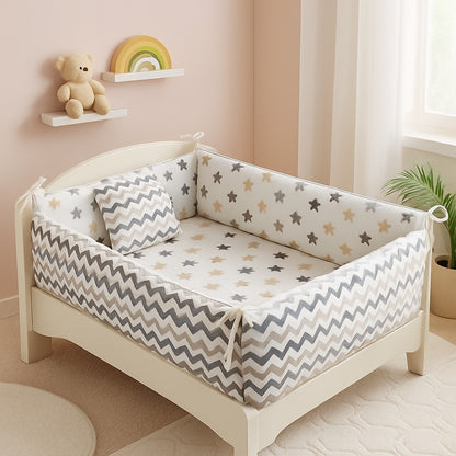 reducteur de lit bebe raye etoile confort agreable