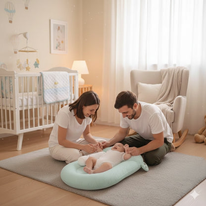 reducteur de lit bebe vert repere rassurant