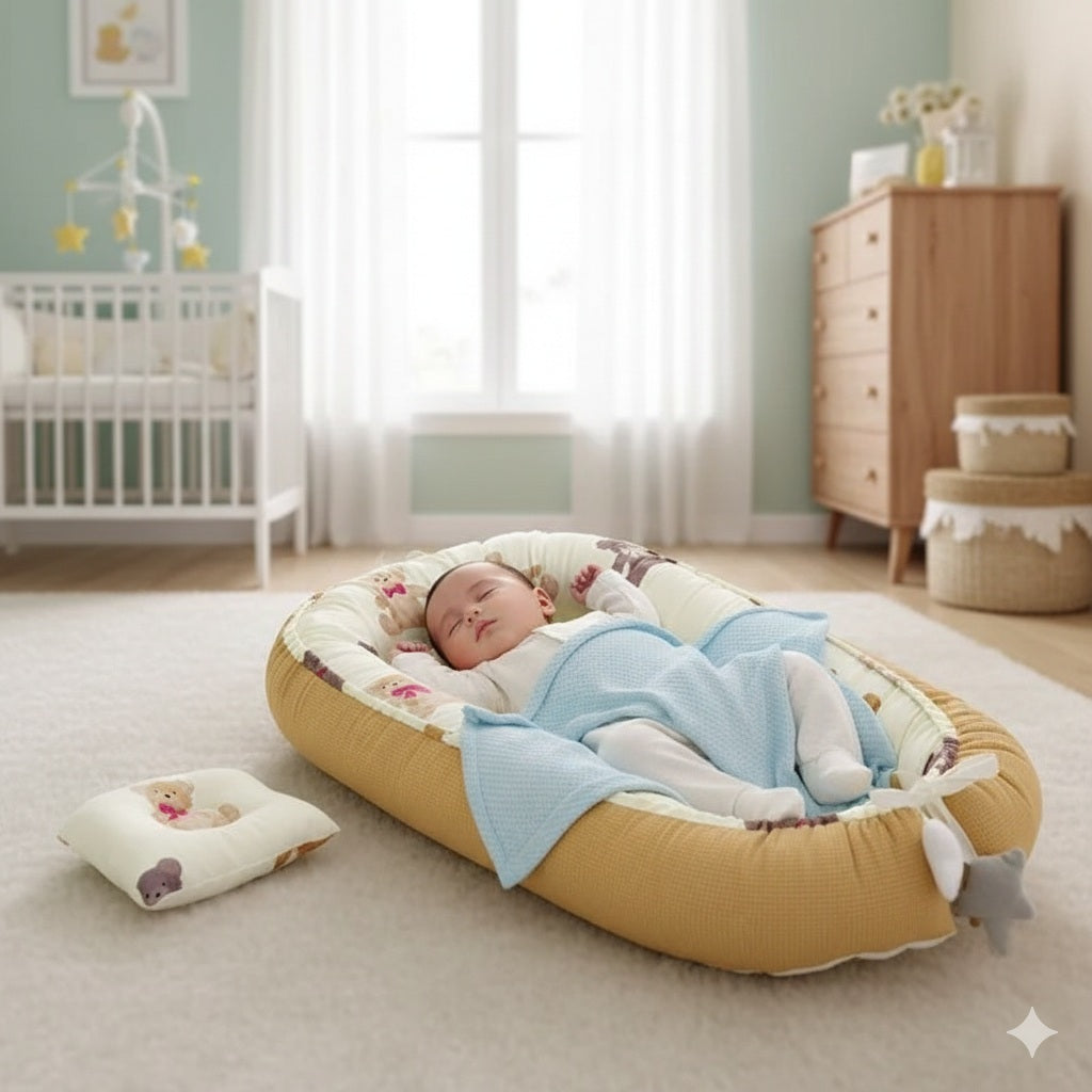 reducteur de lit moka ours doux sommeil