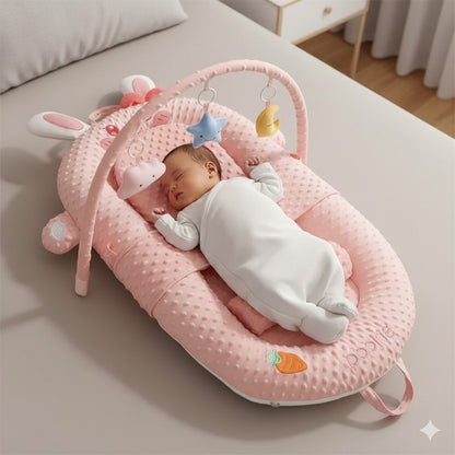 reducteur de lit petit lapin rose doux paisible