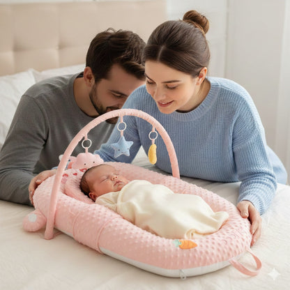 reducteur de lit petit lapin rose sommeil douillet
