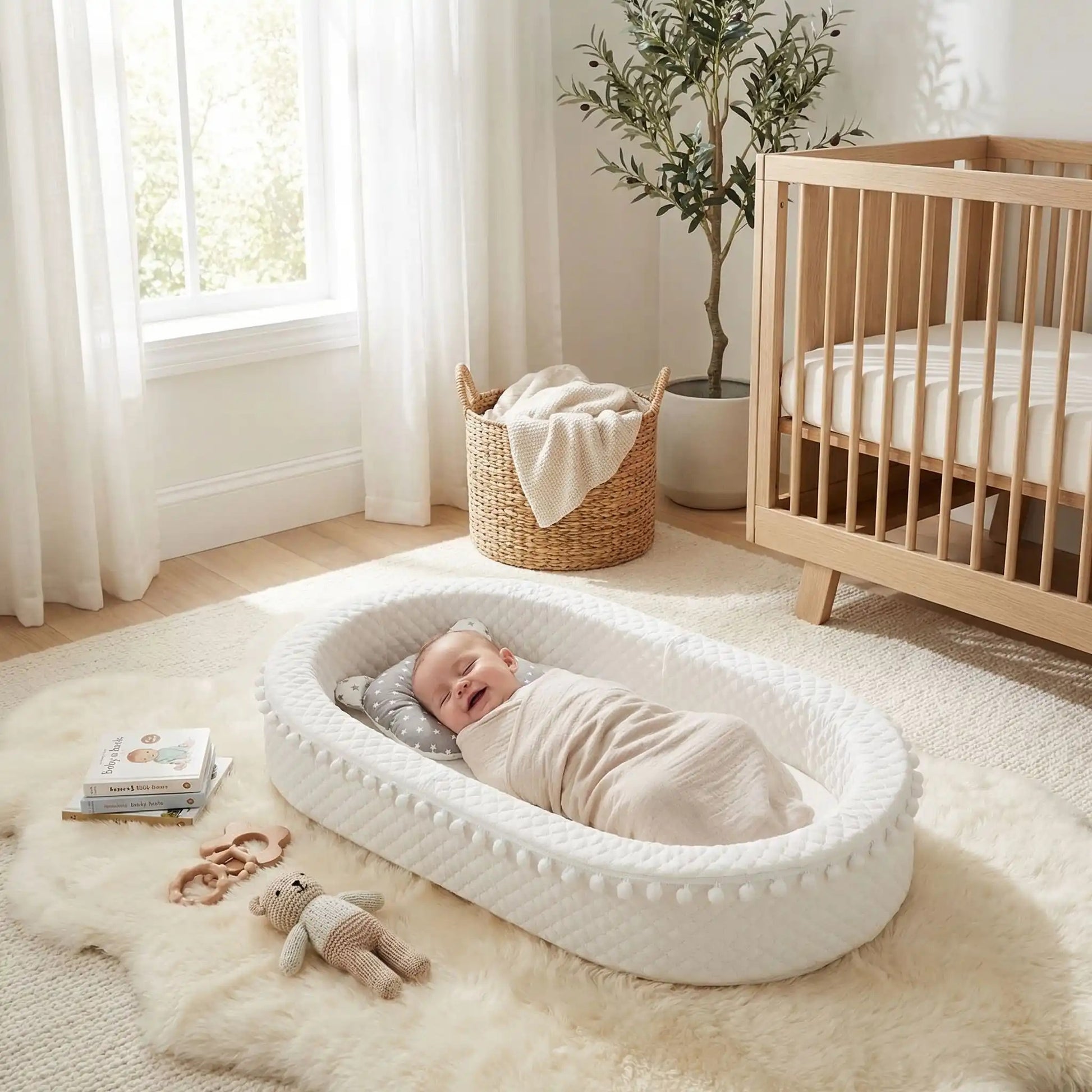 reducteur de lit pour bebe blanc cocon doux