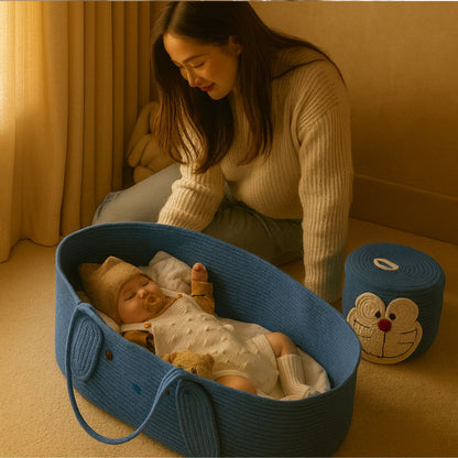 reducteur de lit pour bebe panier bleu espace reconfortant