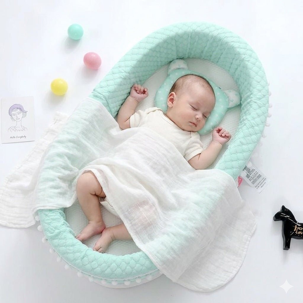 reducteur de lit pour bebe vert cocon securitaire
