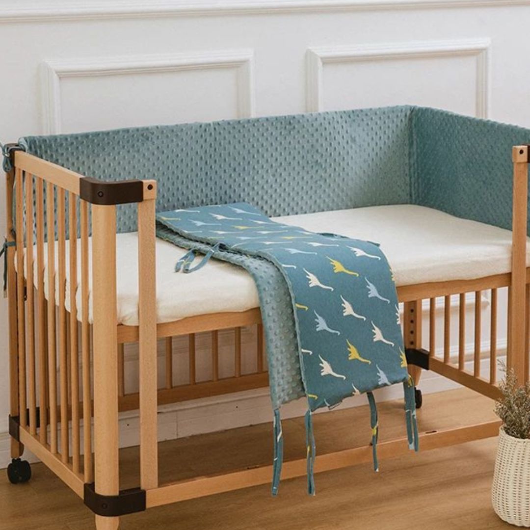 tour de lit bebe bleu univers securise