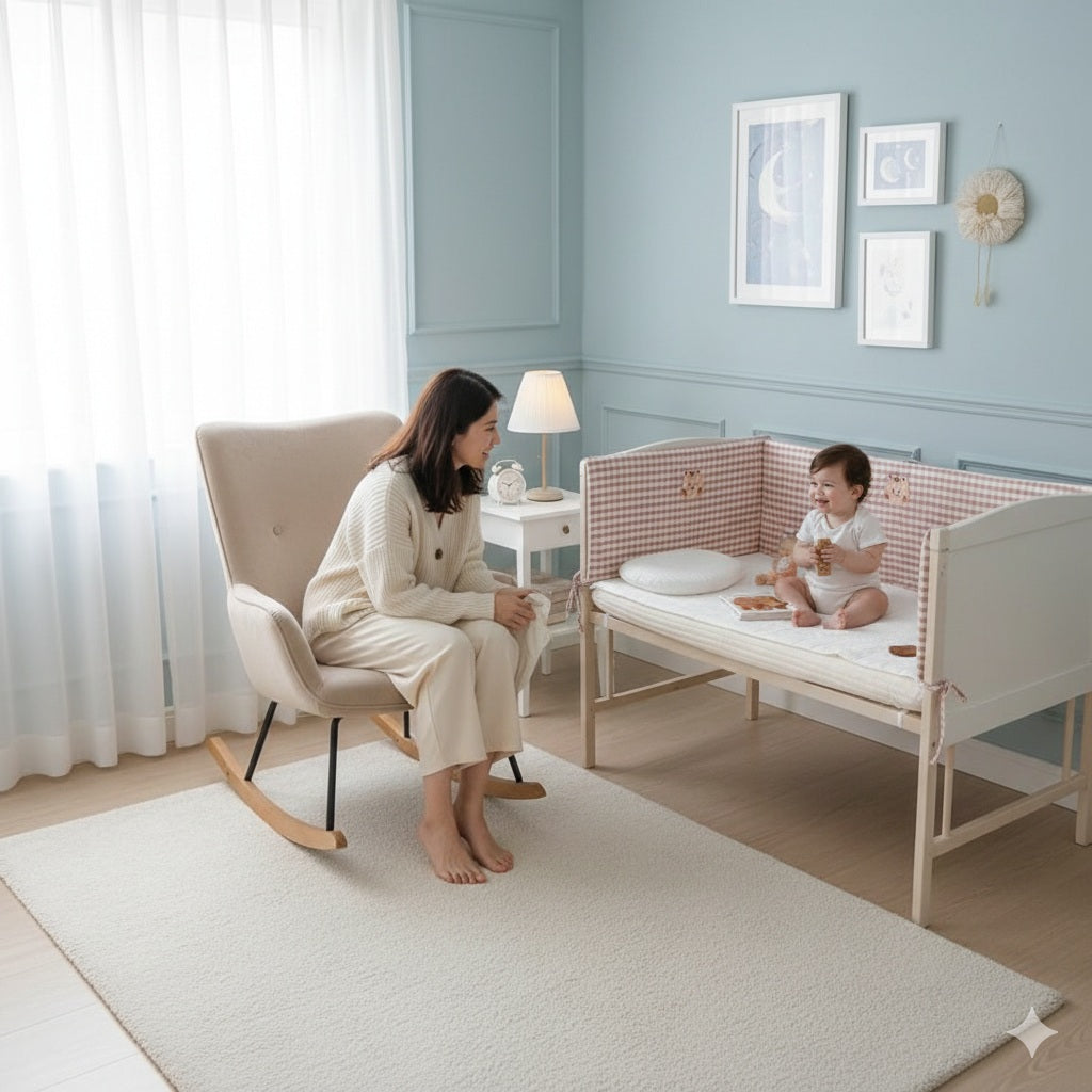 tour de lit bebe carreaute rassurant