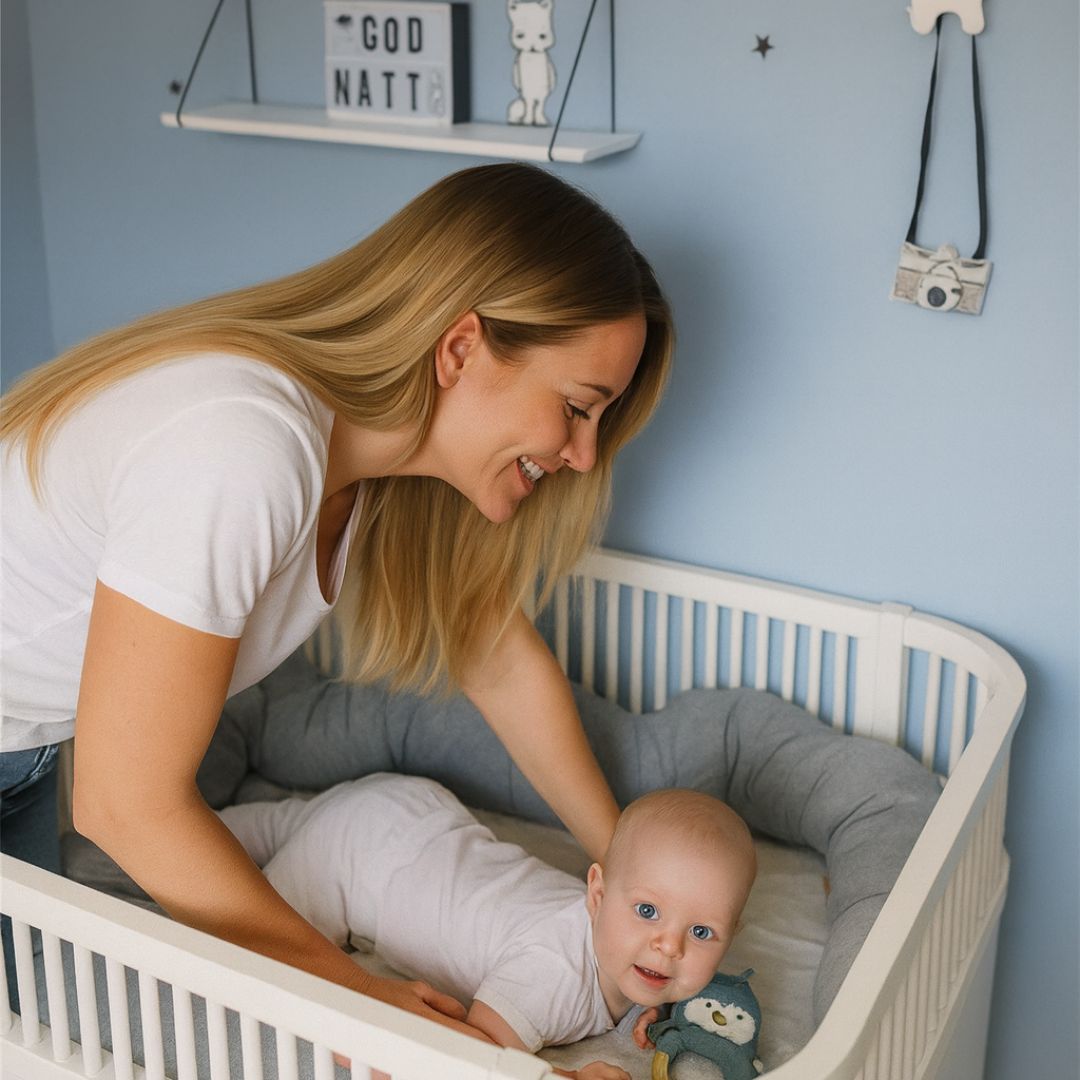 tour de lit bebe crocodile gris ambiance douce