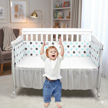tour de lit bebe etoile blanche environnement securise