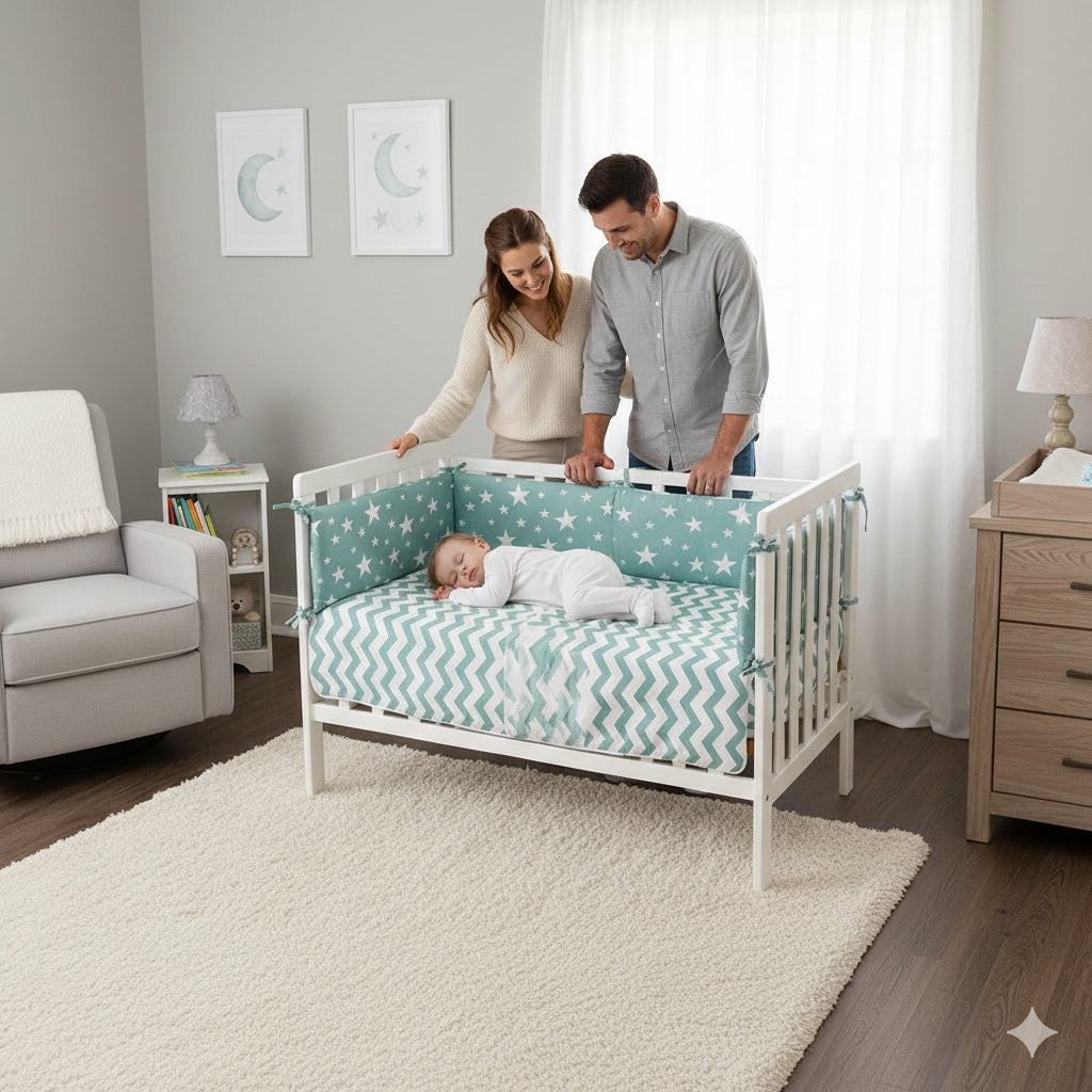 tour de lit bebe etoile bleu confort douillet