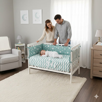 tour de lit bebe etoile bleu confort douillet