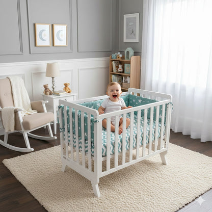 tour de lit bebe etoile bleu reconfort doux