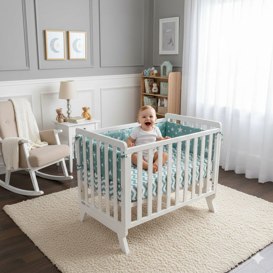 tour de lit bebe etoile bleu reconfort doux