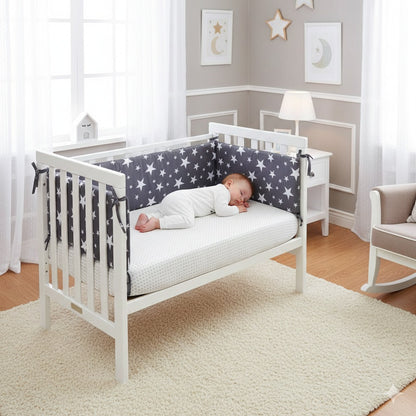 tour de lit bebe etoile noir confort douillet