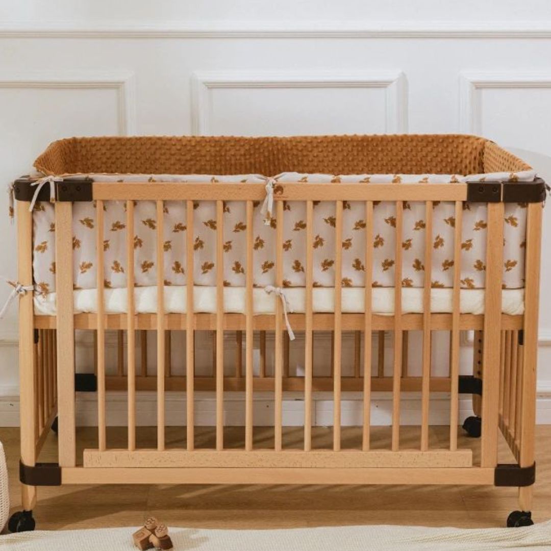 tour de lit bebe marron protection ideale douce
