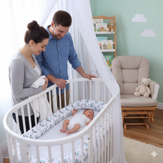 tour de lit bebe rouleau arc en ciel protection securitaire