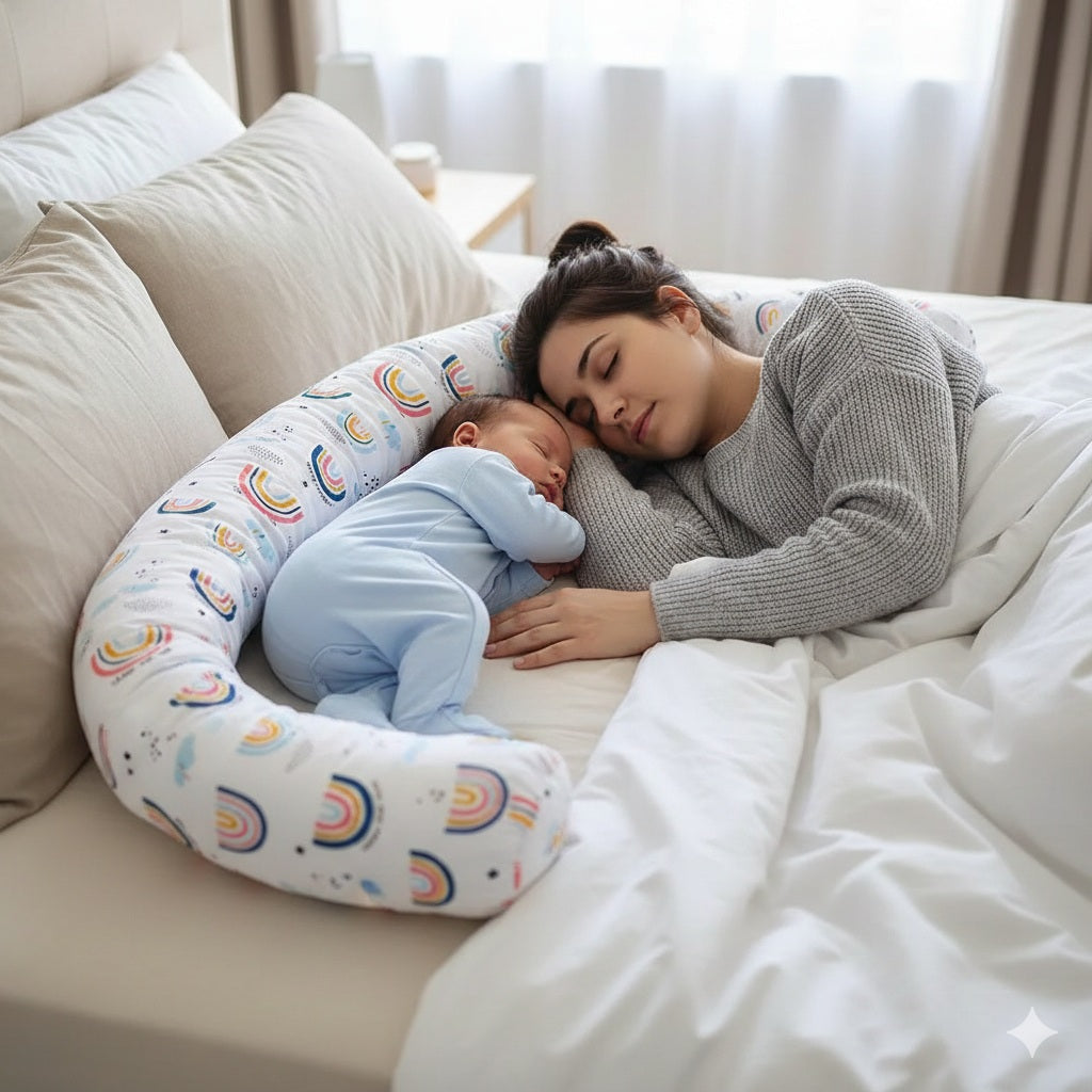 tour de lit bebe rouleau arc en ciel sommeil proteger