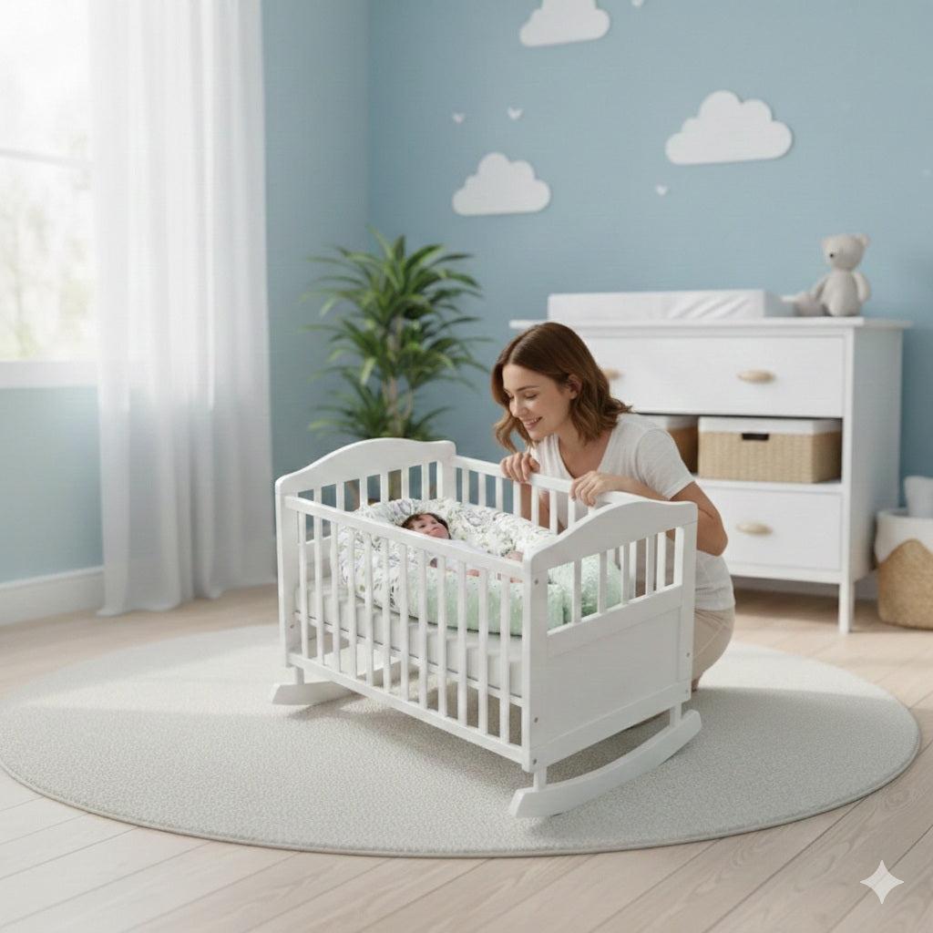 tour de lit bebe rouleau chouette verte nid douillet