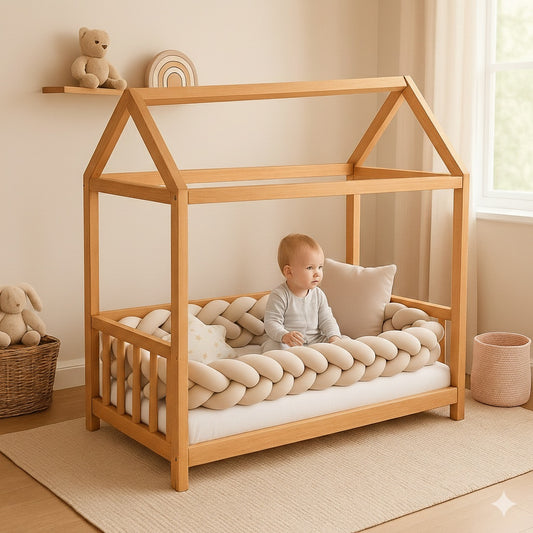 tresse de lit cabane beige bonne protection