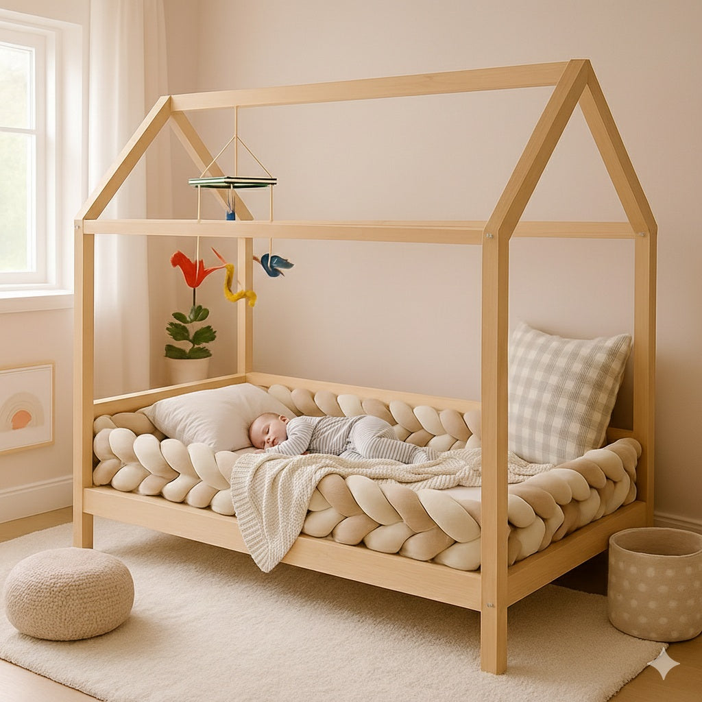 tresse de lit cabane beige dormir paisiblement