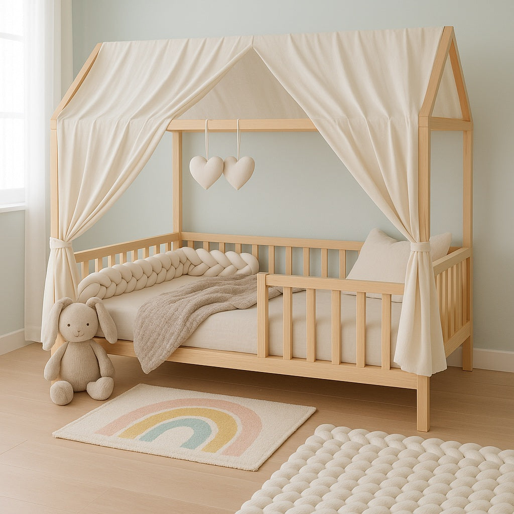 tresse de lit cabane decoration chambre douillette