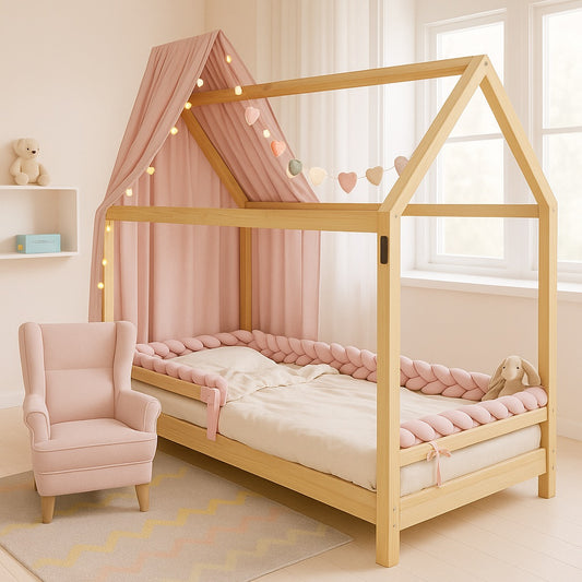 tresse de lit cabane decoration harmonieuse confortable