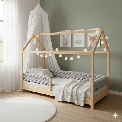 tresse de lit cabane grise confort rassurant