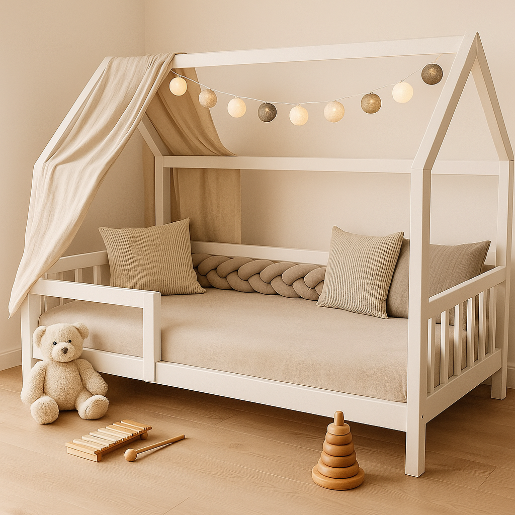 tresse de lit cabane nid protecteur beige