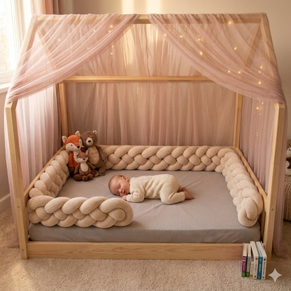 tresse tour de lit cabane beige douceur protectrice