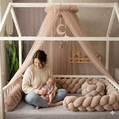tresse tour de lit cabane beige rempart moelleux