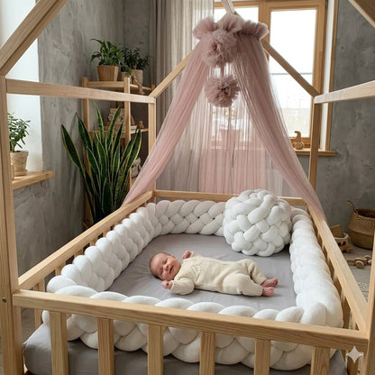 tresse tour de lit cabane blanche bulle de confort