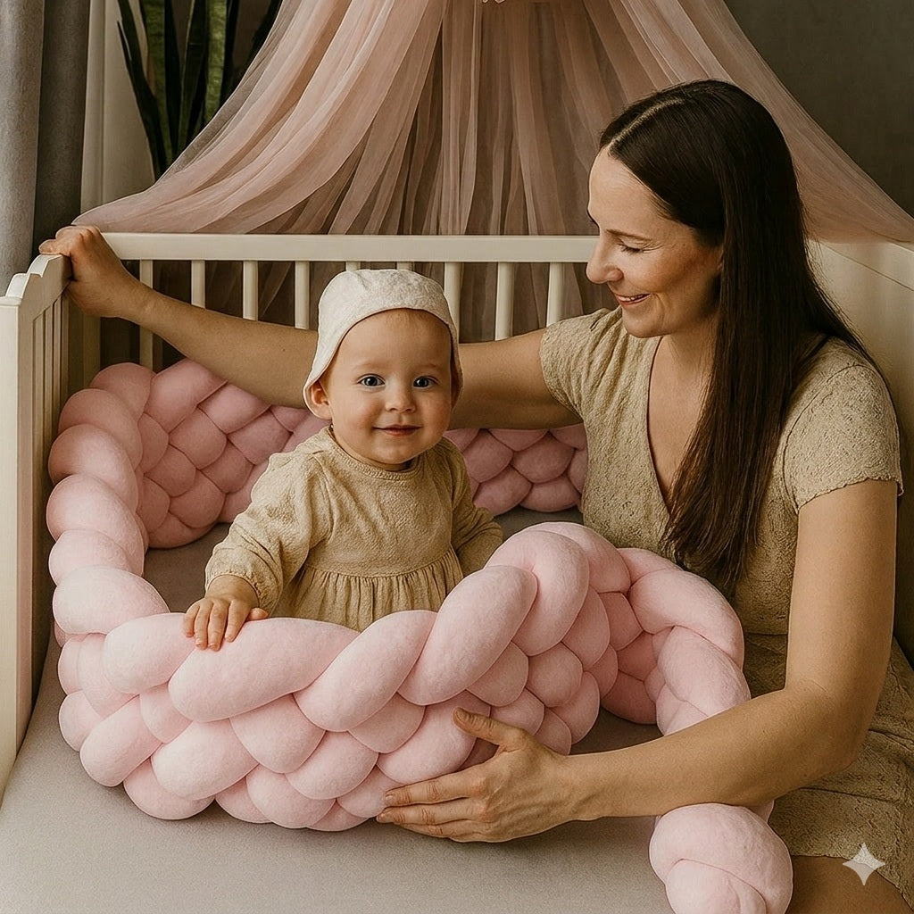 tresse tour de lit cabane rose cocon douillet