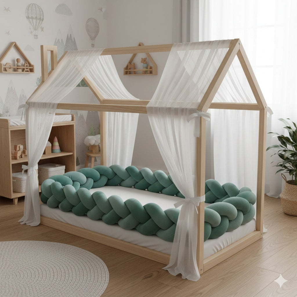 tresse tour de lit cabane verte veritable cocon